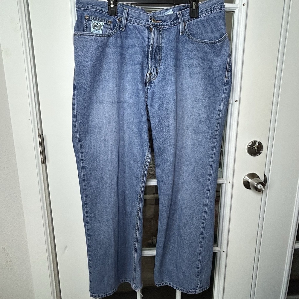 Cinch Jeans Men's 40x30 Medium Wash Straight Leg Western Rodeo Cowboy Distressed